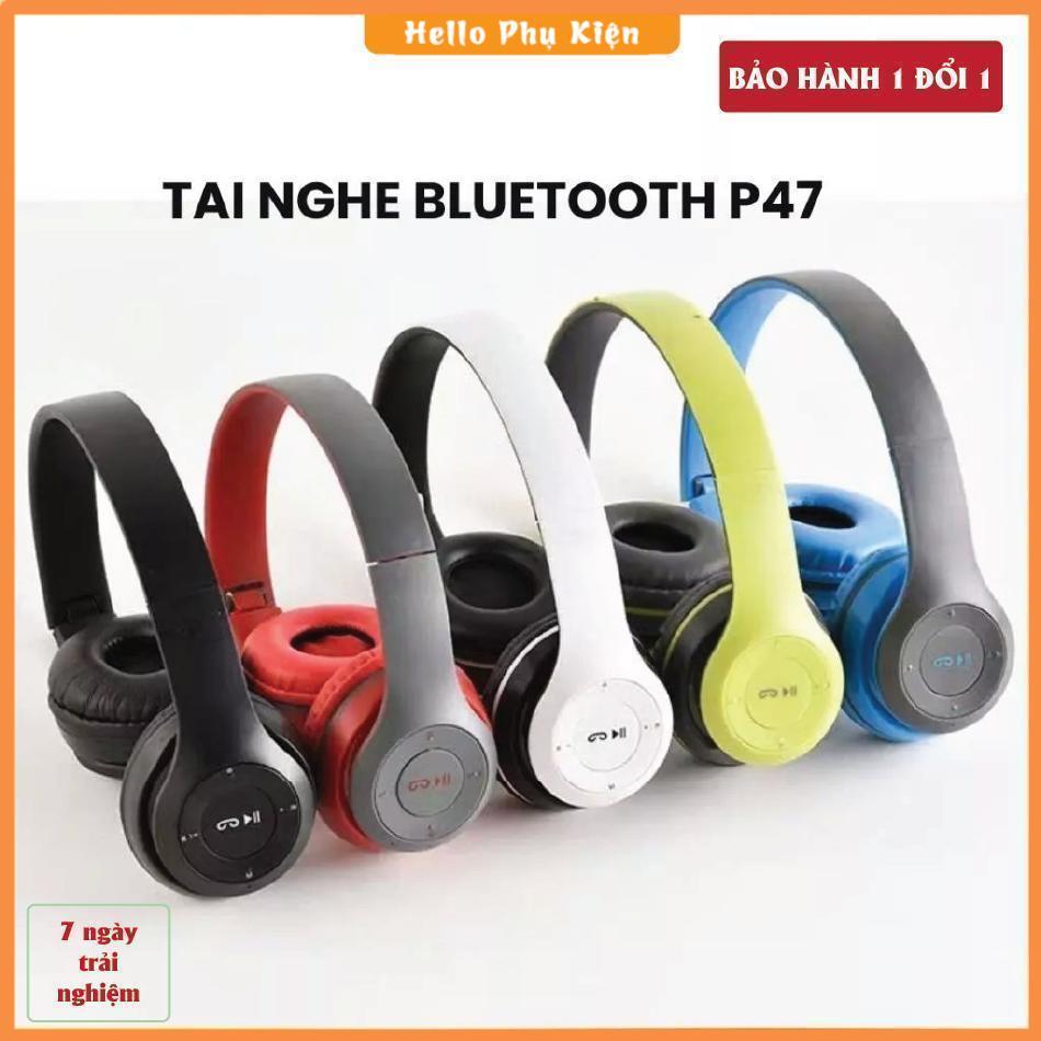 Tai Nghe Chụp Tai Bluetooth P47, Tai Không Dây Âm Bass Cực Chất, Có Mic, Có Thẻ Nhớ, Nghe Nhạc Cực H