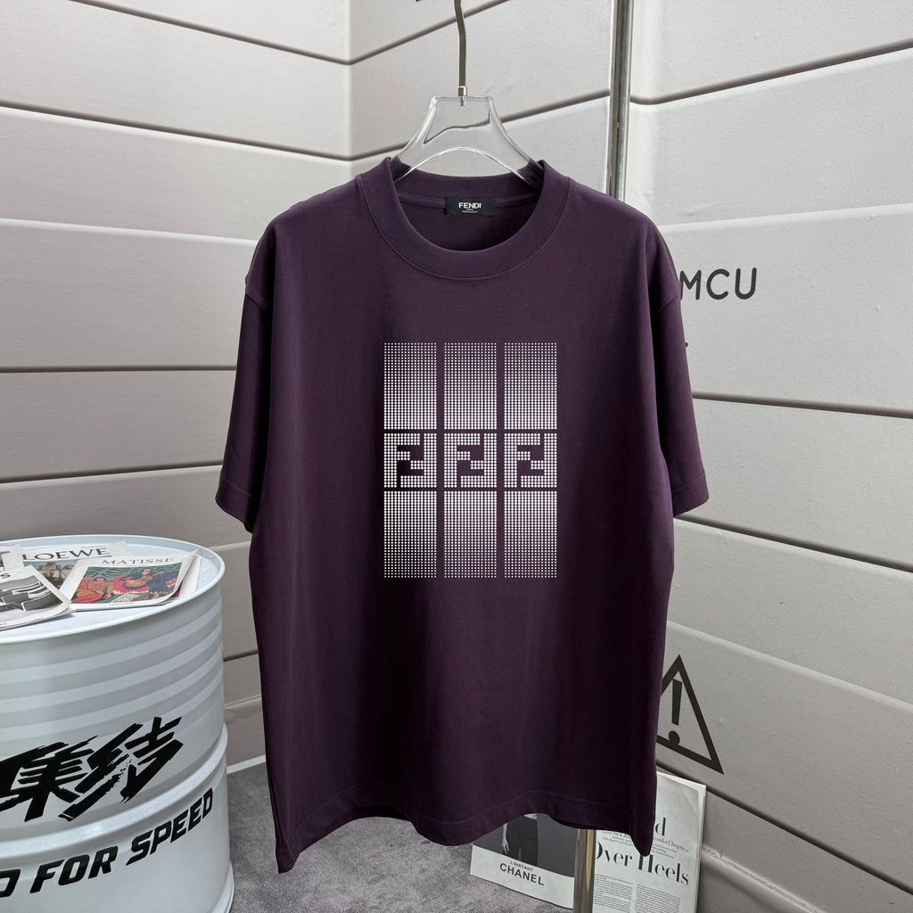 Fendi 2026 - Áo Thun In Hình Cho Nam Và Nữ, Thiết Kèm Đáy Áo Sơ Mi, Phong Cách Hiện Đại