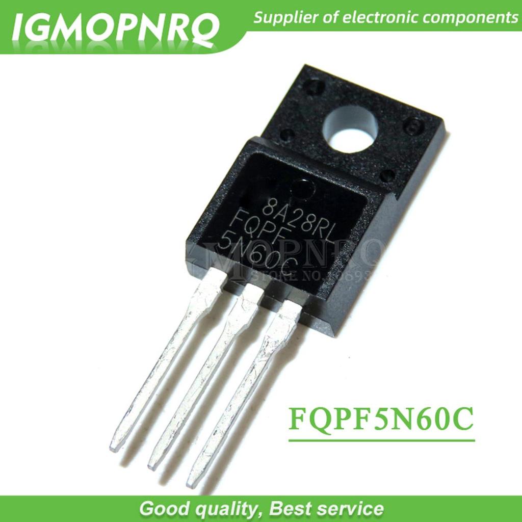 10 Cái / lốc FQPF5N60C 5N60C 5N60 MOSFET N-CH 600V 4.5A TO-220F Mới Nguyên Bản