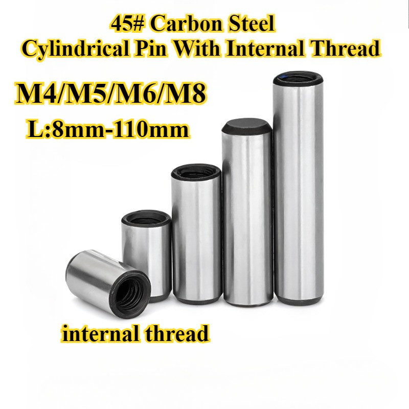 Dập tắt 45 # Thép Carbon, Pin hình trụ có ren bên trong, M4 / M5 / M6 / M8, GB120 Pin cố định cứng v