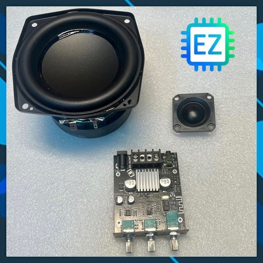 Combo làm loa Mono 50W, mạch ZK-502MT mod mono + midbass boombox 2 + treble lụa kèm tụ