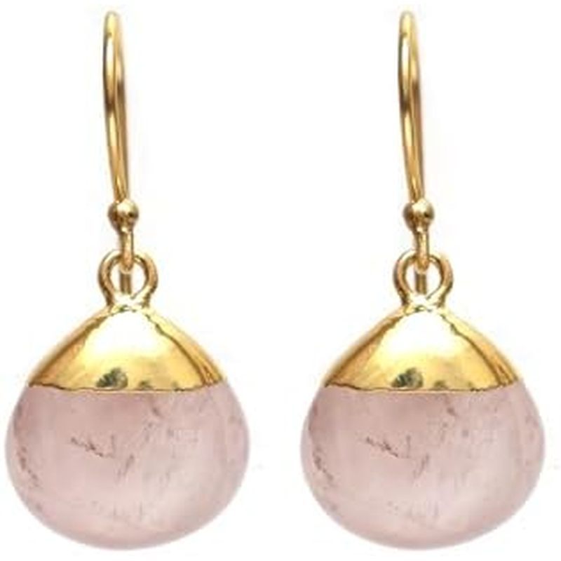 Gempires Natural Pear Cabochon Hook Earring, Meditation Earring, Handamde Jewelry, Gift for Her