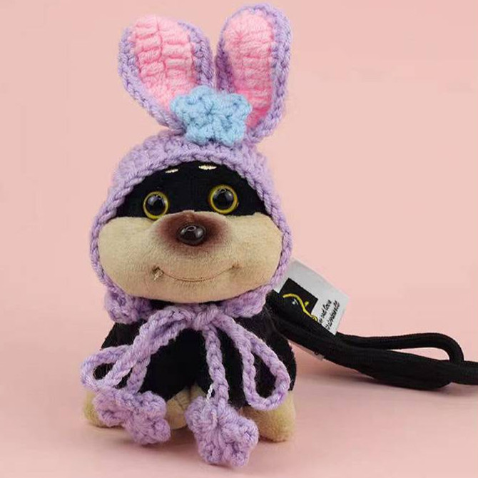 Bee Puppy Bag Package Pendant Girls' Plush Doll Keychain Backpack Schoolbag Pendant Little Doll OacT