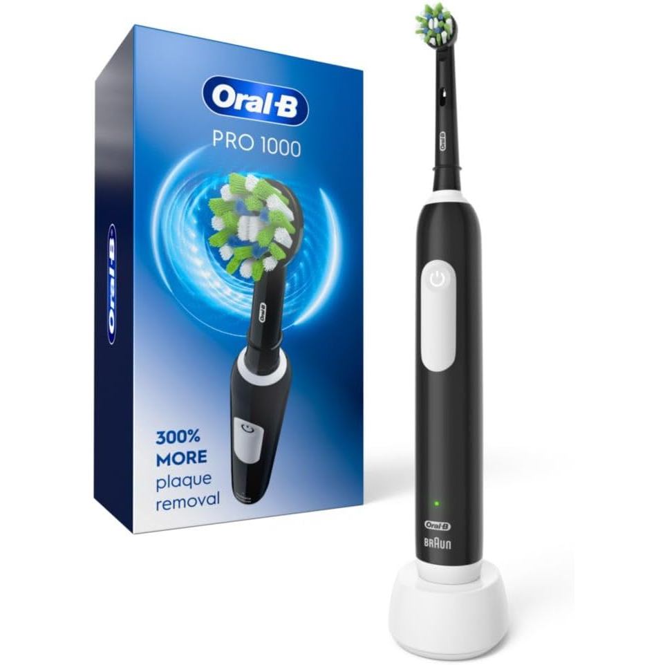 Bàn chải đánh răng điện có thể sạc lại Oral-B Pro 1000, màu đen