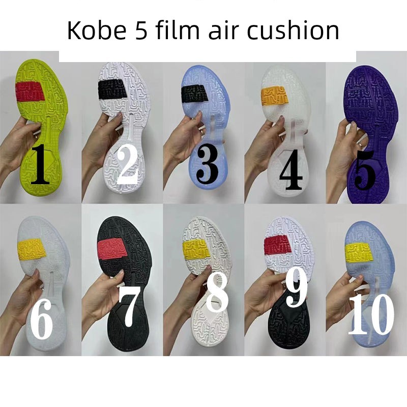 miếng lót giày lót giày Kobe 5 Đế Đen Trắng Cao Su Màu Xanh Tím Xanh Pha Lê Bóng Đế Móng Ngựa zoom Đ