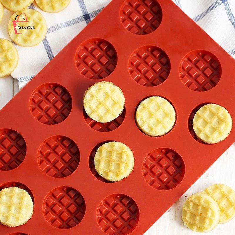 SHNGki Waffle Khuôn Silicon DIY Tròn Waffle Dụng Cụ Làm Khuôn Socola Thực Tế MNS