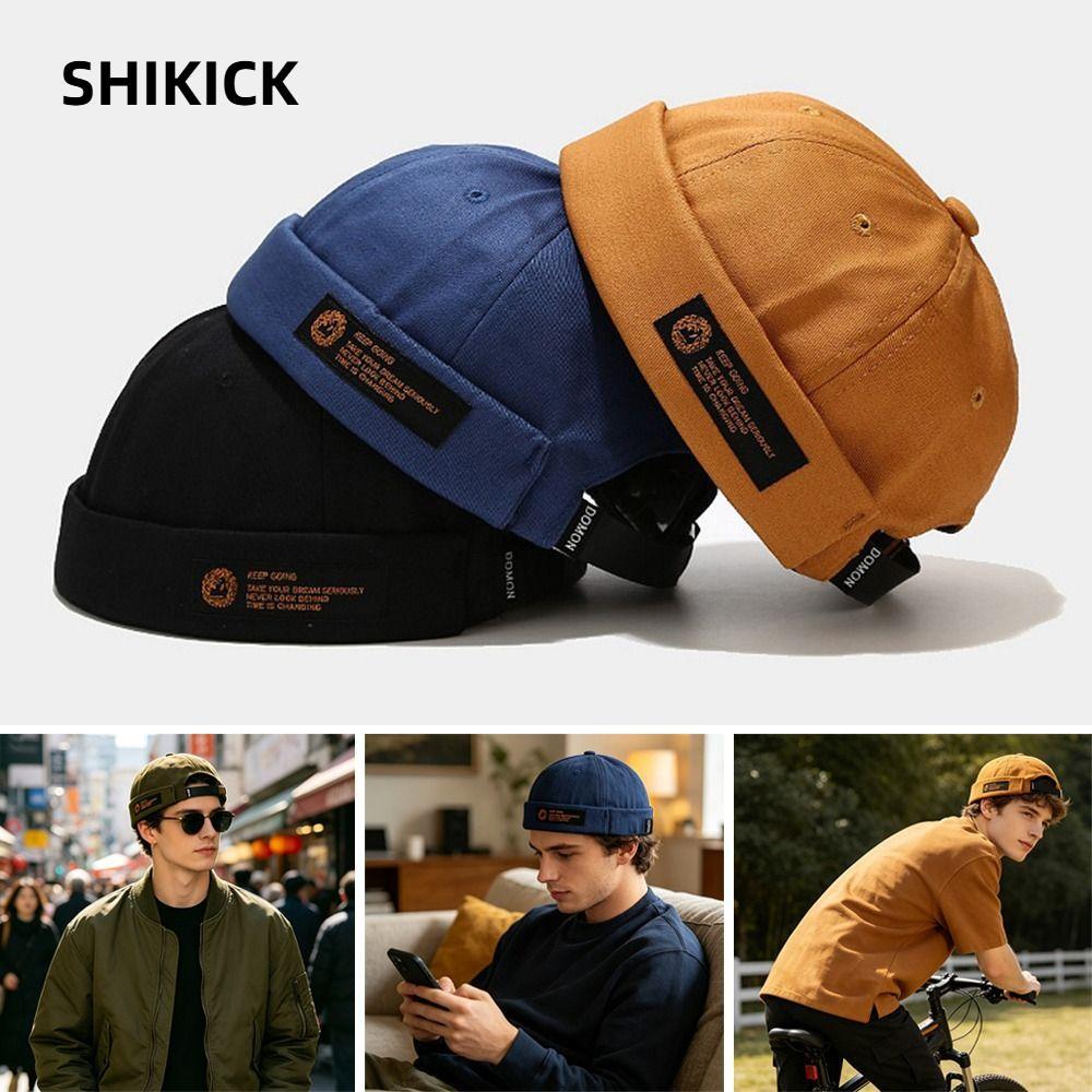 SHIKICK Beanie Street Hat, Hip Hop Cotton Không Vành Docker Cap, Thời Trang Có Thể Điều Chỉnh Màu Tr