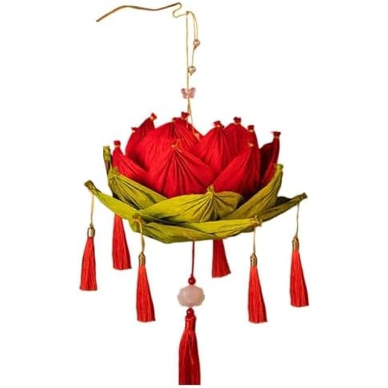 Lotus Lantern Handheld Spring Festival Decor Chinese New Year Flower Lanterns Mid-Autumn Festival Lo