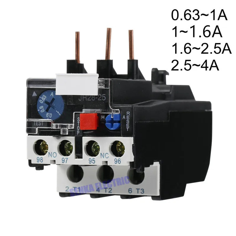 Rơle quá tải nhiệt điện FZ3P JR28-25 LR2 D13 1A 1.6A 2.5A 4A 1NO 1NC