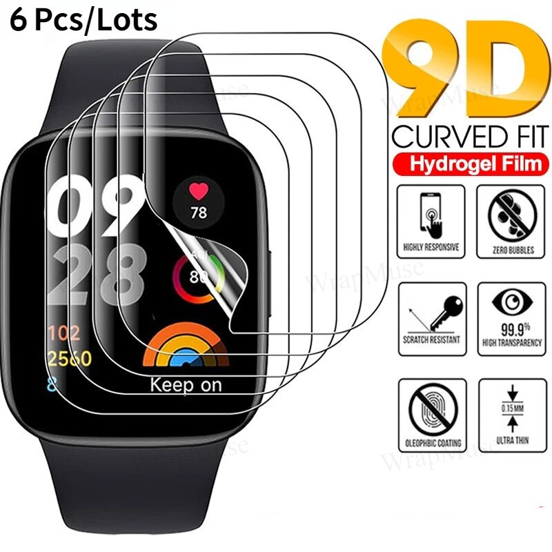 6 Bộ Phim Cong HD Cho Xiaomi Redmi Watch 6 5 Active / Redmi Watch 5 Lite / Redmi Watch 5 4 3 Active 