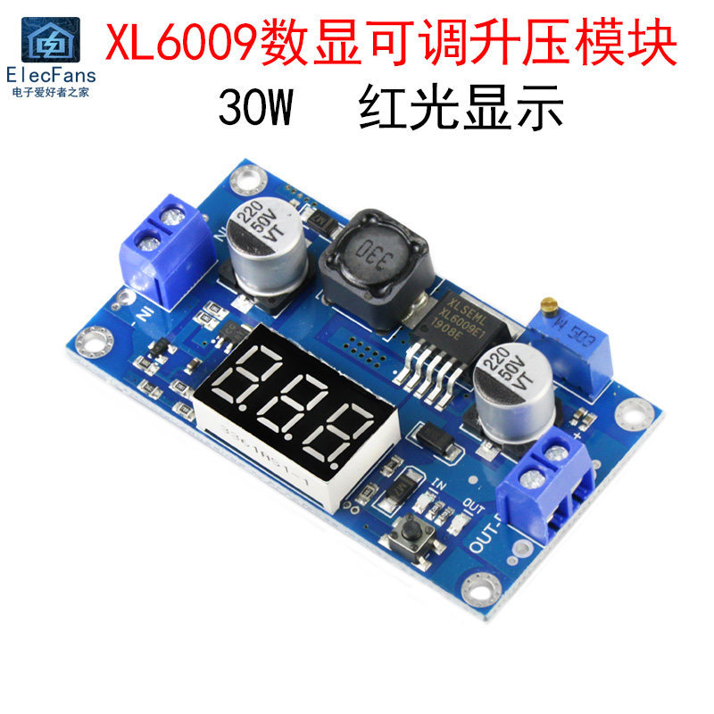 XL6009 Mô-đun tăng cường có thể điều chỉnh DC-DC Bộ điều chỉnh điện áp với ống kỹ thuật số Điện áp h
