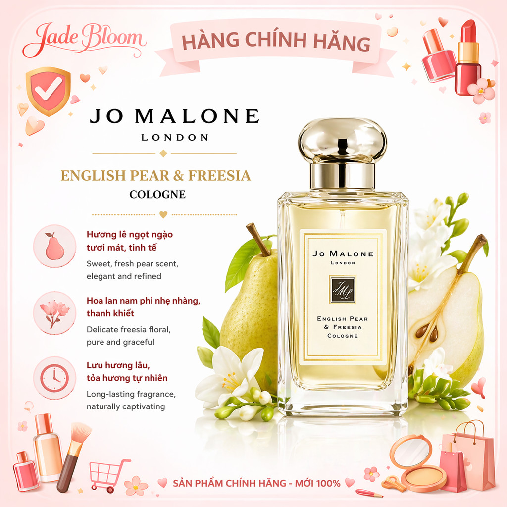 [Chính Hãng]Nước Hoa 𝕁𝕠 𝕄𝕒𝕝𝕠𝕟𝕖 𝐄𝐧𝐠𝐥𝐢𝐬𝐡 𝐏𝐞𝐚𝐫 &𝐅𝐫𝐞𝐞𝐬𝐢𝐚 9ml/30ml/100ml|Hương Trái Cây Tươi Mát Fullsize