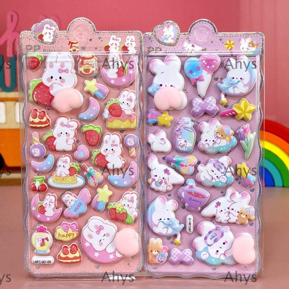 AHYS Puffy Sticker, Thỏ Cắt Dán Làm Squishy Giảm Căng Thẳng Miếng Dán, Dễ Thương Capybara DIY Trang 