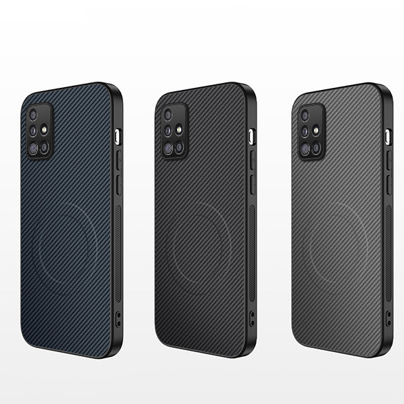 Dành Cho Samsung Galaxy A51 A71 5G Ốp Lưng Bằng Sợi Carbon PU Da Chống Sốc Ốp Lưng