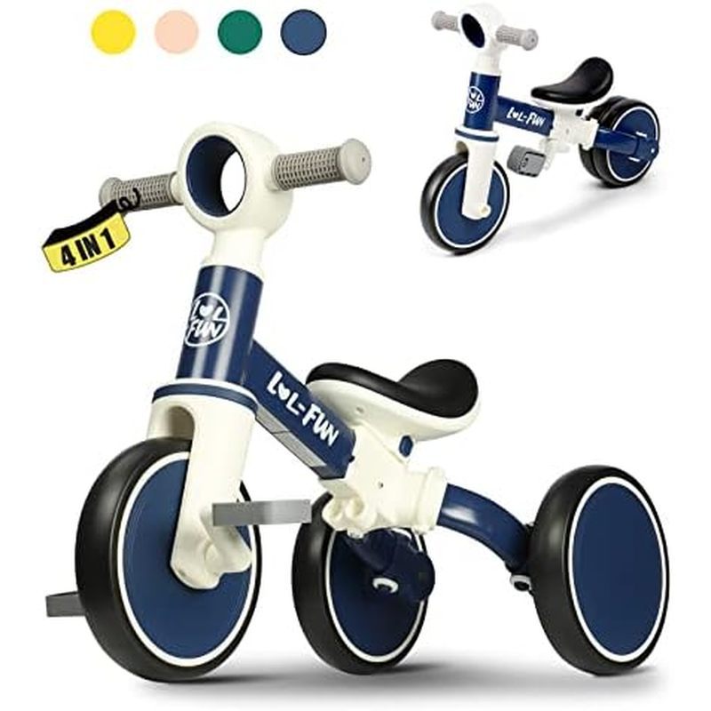 LOL-FUN Baby Balance Bike Toy for 1 2 Year Old Boys Girls Gift Toddler Tricycle 1-3 Year Old with Re