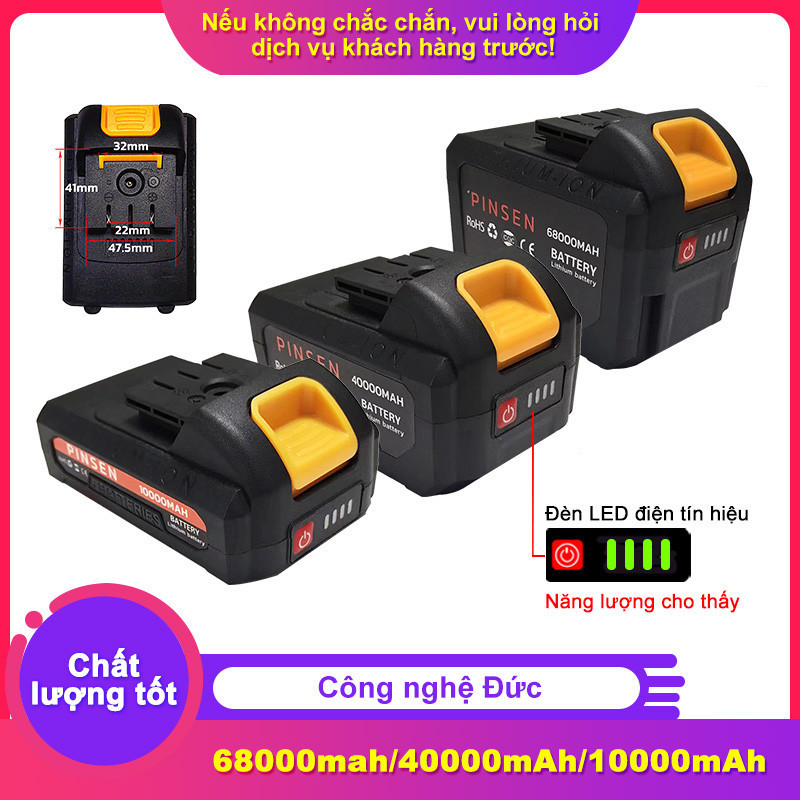 PINSEN Pin Máy Khoan Makita, Dewalt, Bosch 36v dùng cho máy 18v 20v 21v 24v 26v 36v 72v 77v cùng châ