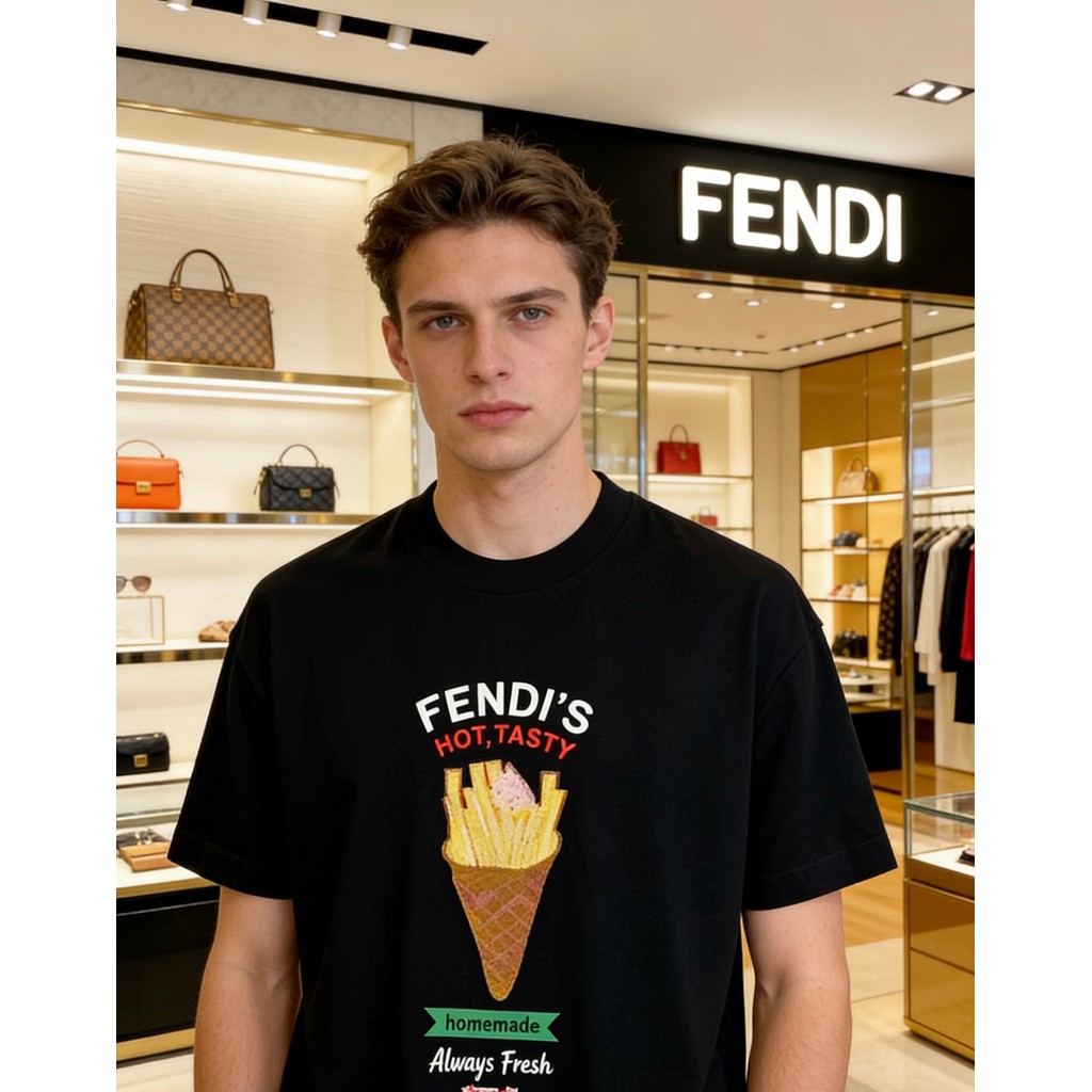 Áo thun ngắn tay Fendi nam nữ - Phong cách cặp đôi đơn giản, phù hợp thời trang mùa thu và phong các
