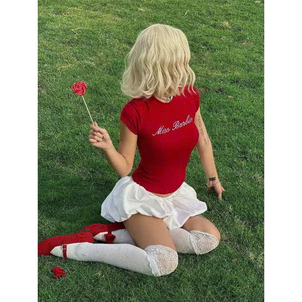 Áo thun babytee ôm body thắt eo họa tiết chữ đính đá Phoenix.store