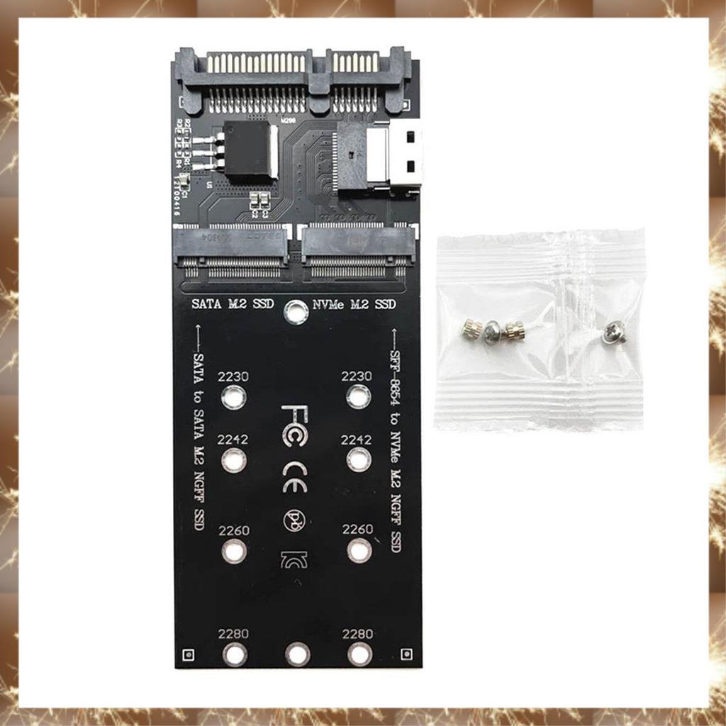 (Y O Q N) Bộ chuyển đổi SSD M2 M.2 SATA Ngff SSD sang SATA + M2 NVME SSD sang SFF-8654 Bộ chuyển đổi