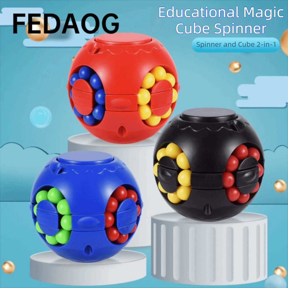 FEDAOG Magic Bean Cube Spinner, Ngón Tay Con Quay Nhựa Bóng Xoay, Sáng Tạo Xoay Bóng Ngón Tay Spinne