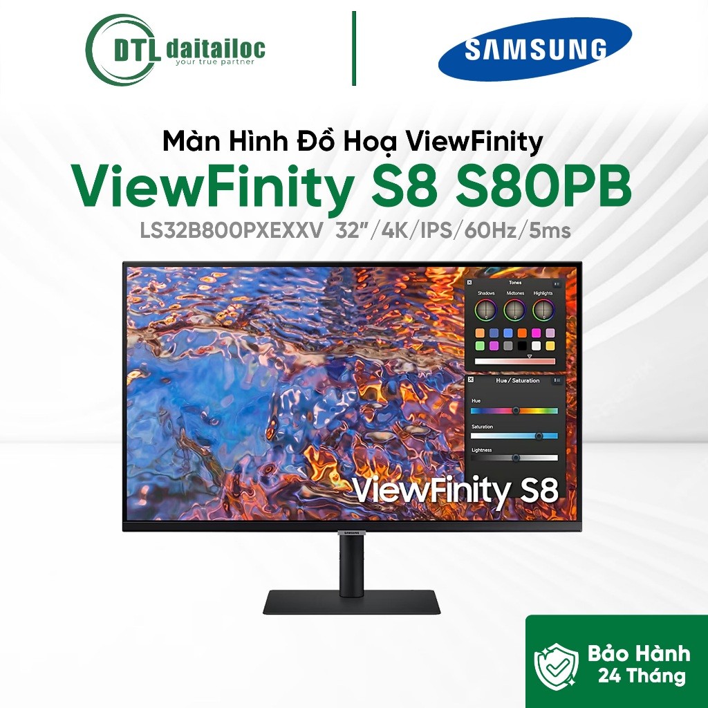 Màn hình đồ hoạ Samsung ViewFinity S8 S80PB UHD LS32B800PXEXXV 32inch 4K  IPS  60Hz  5ms  USB TypeC 