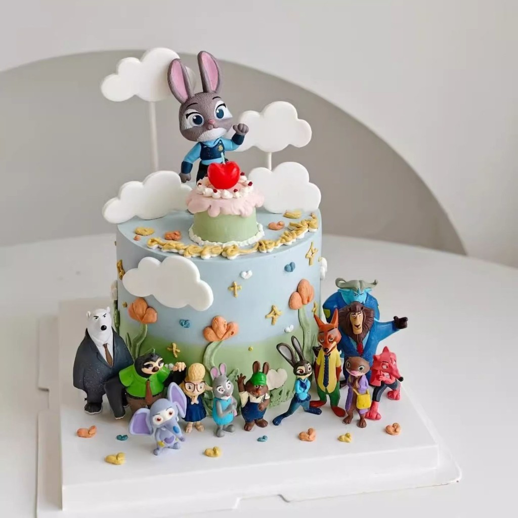 Zootopia Điên Zootopia Thỏ Judy Fox Nick Hình Búp Bê Trang Trí Đồ Chơi Búp Bê Trang Trí Bánh 5.6