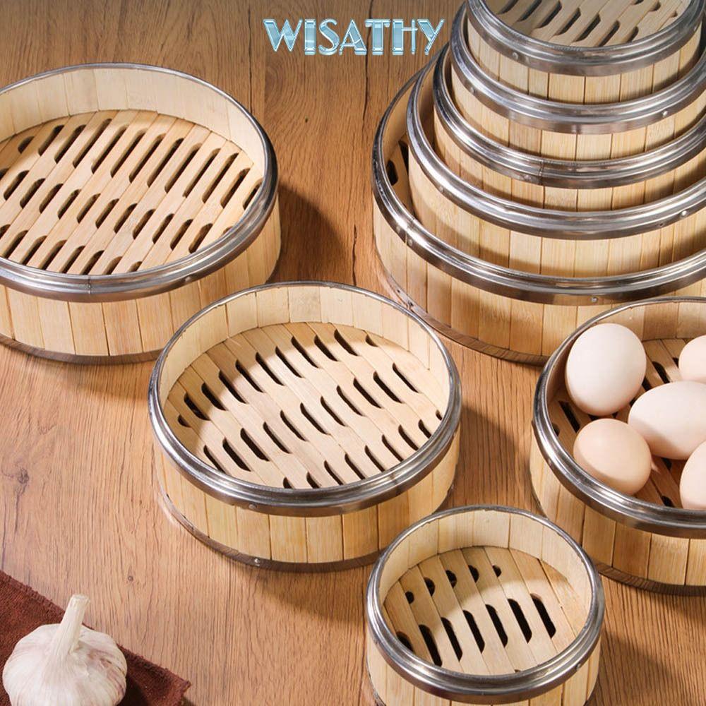 WISATHY Máy hấp tre WISHY, Giỏ tre thủ công bằng thép không gỉ, Giỏ đựng rau củ Xiaolongbao gia dụng