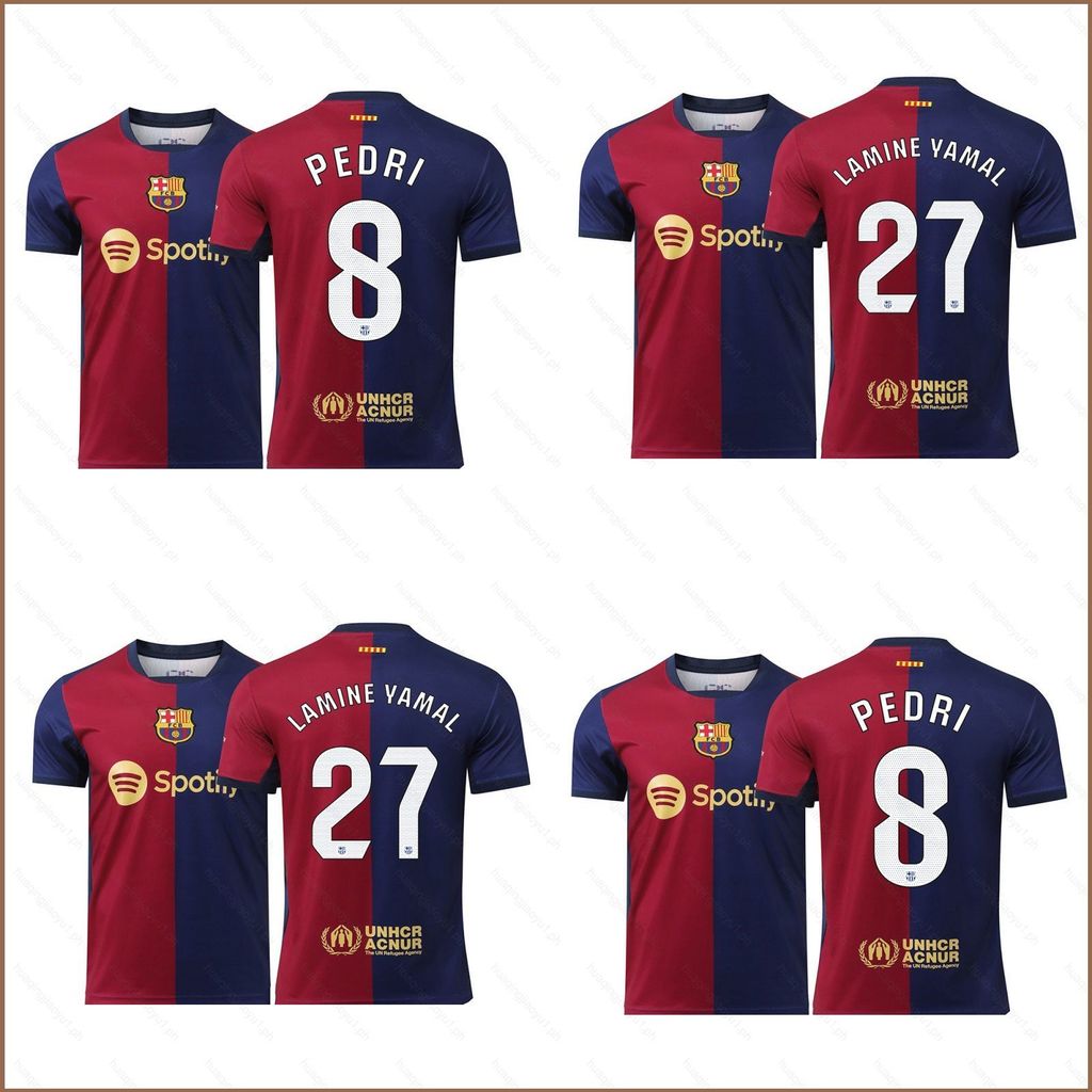 HQ2 2024-2025 Barcelona sân nhà Pedri Lamine Yaman Jersey Bóng đá Thể thao Áo thun Trẻ em Người lớn 