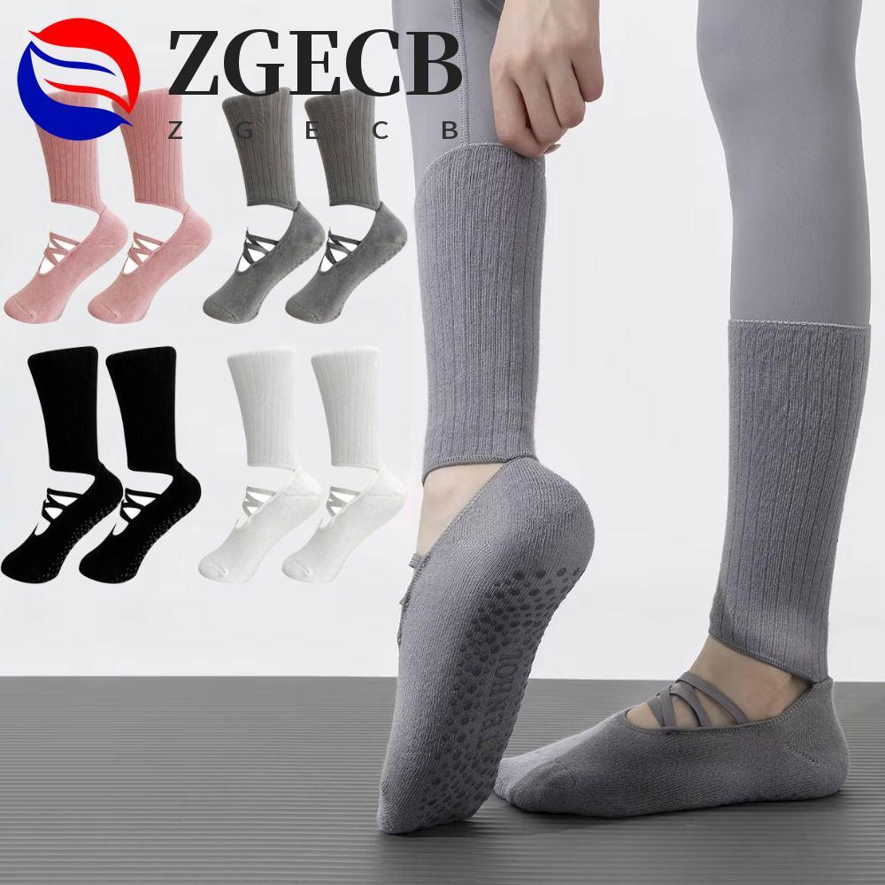 Tất ZGECB Grip Pilates, Tất tập yoga nữ thấm mồ hôi bằng vải thoáng khí, Thiết kế dây đeo mềm mại ch