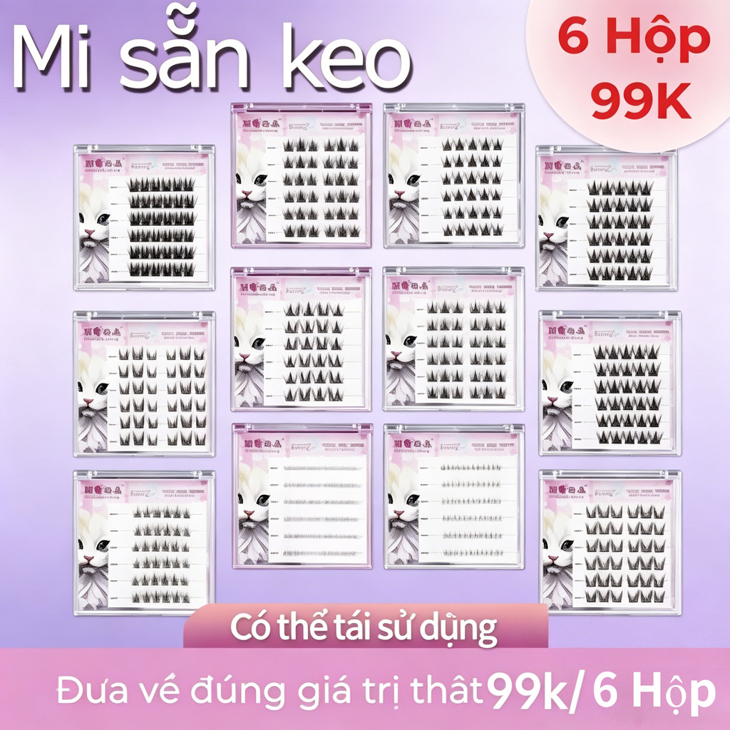 [99k / 6 Hộp] Lông Mi Giả Tự Dính Không Cần Keo Trang Điểm Thời Trang Cho Bé Gái