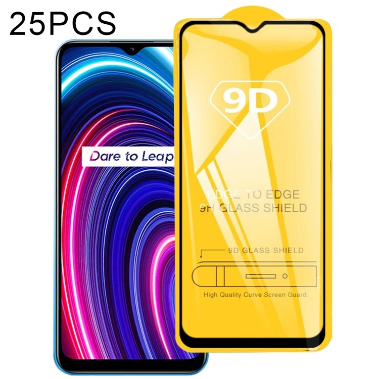 Giao hàng cho OPPO Realme C25Y / C21Y 25 CÁI 9D Full Keo Dán Kính Cường Lực Toàn Màn Hình Cho OPPO R