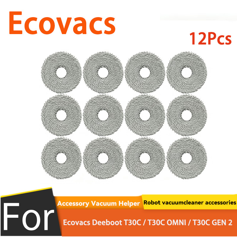 Dành cho phụ kiện vải lau nhà Ecovacs Deeboot T30C / T30C OMNI / T30C GEN 2 (12 CÁI)