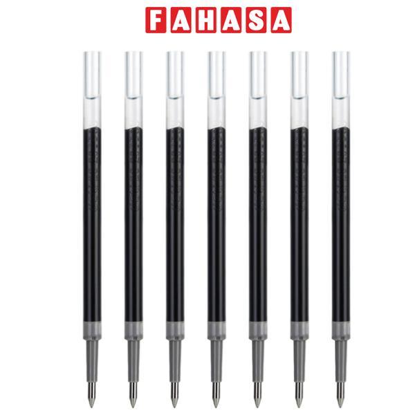 Combo 7 Ruột Bút Gel Dạng Bấm 0.5 mm - Deli S221 - Mực Đen