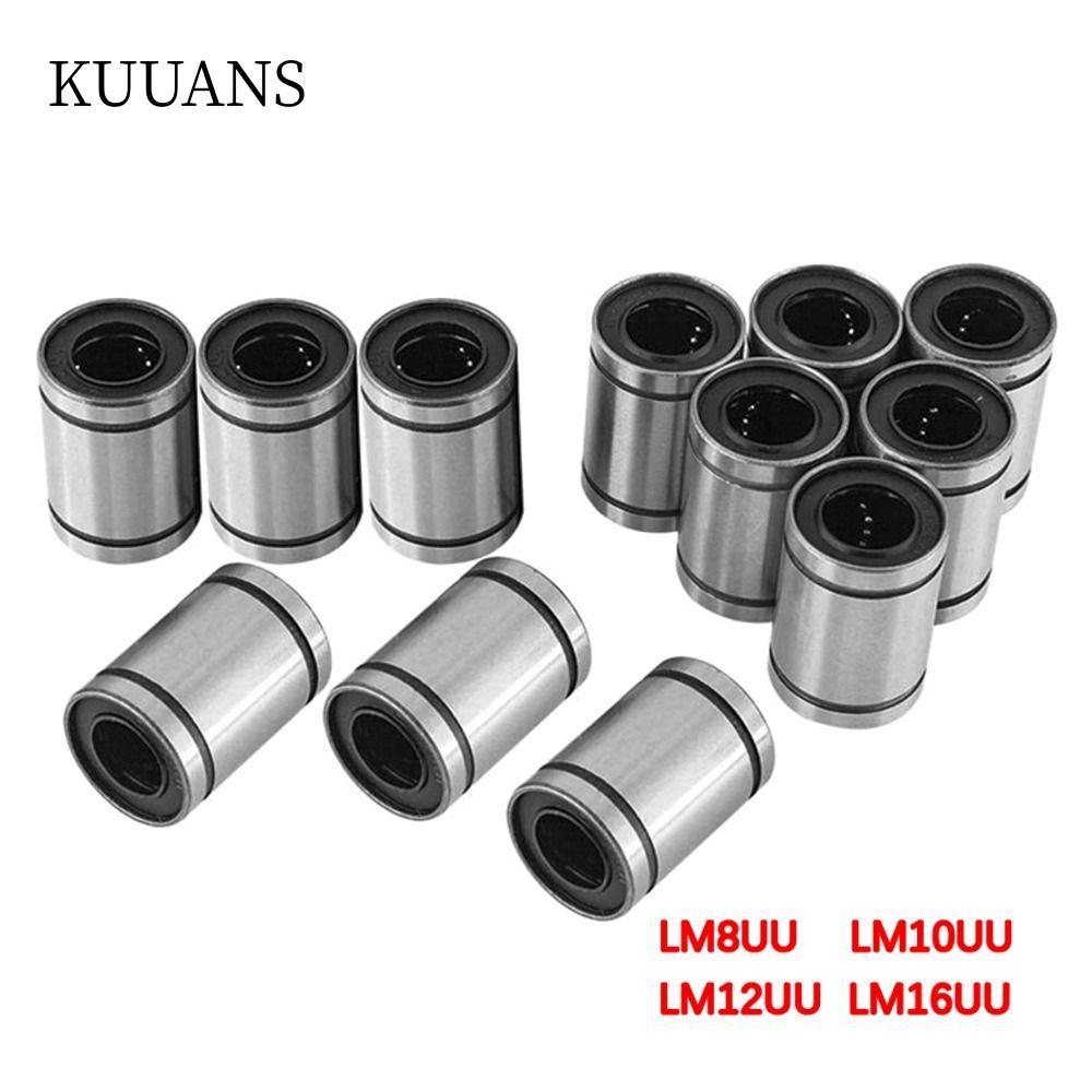 KUUANS Thép Bushing Chrome Thanh thép Trục CNC Phần LM8UU LM10U LM12UU LM16UU