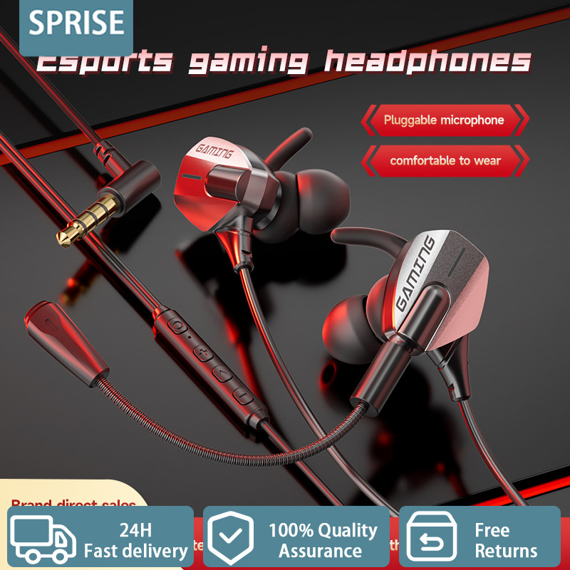 SPRISE G68 Tai nghe có dây Chơi game Esports với 2 Mic Bass Độ trễ siêu thấp Tai nghe HiFi phổ thông 3,5mm / TypeC | BigBuy360 - bigbuy360.vn