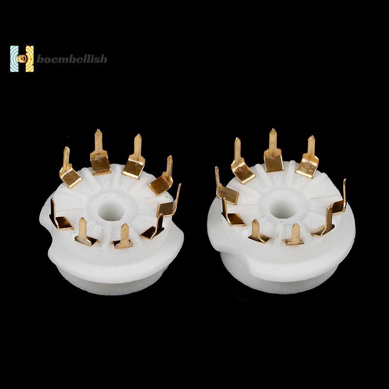 < Hoembellish > 1 Đế van soet ống gốm 9pin mạ vàng cho 12AX7 12AU7 ECC83 giếng