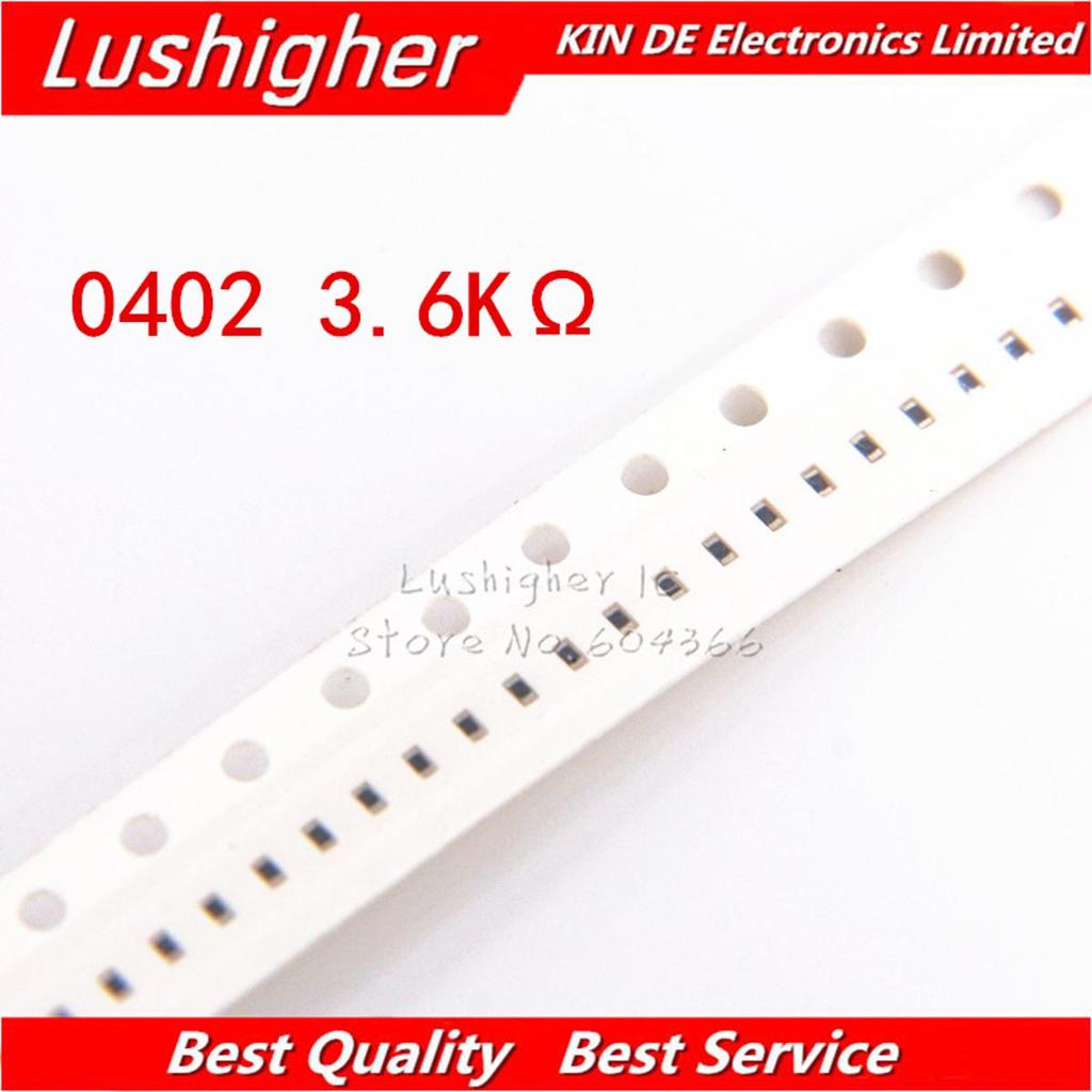 100 CÁI 0402 Điện trở SMD 1% 3600ohm 362 3.6Kohm 3.6K