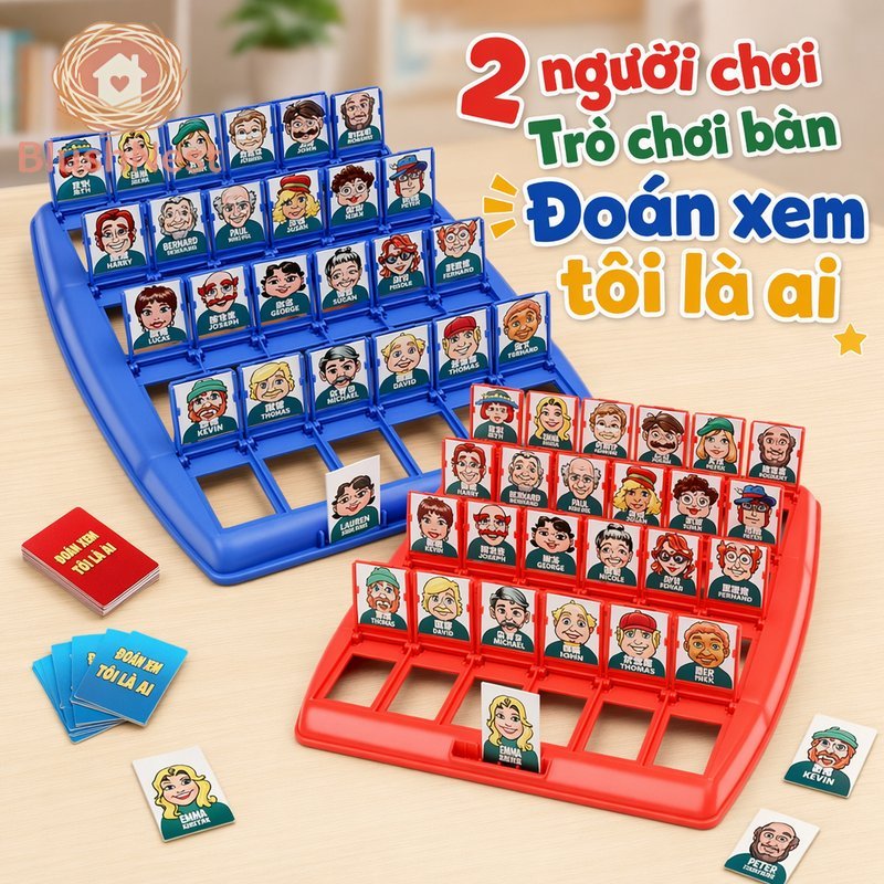 Guess Who Board Game 2 Người Chơi Thẻ Câu đố Gia đình Trận chiến Bộ đồ chơi giáo dục trẻ em tương tá