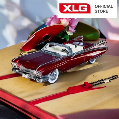 Mô hình xe cổ Cadillac Big Rocket 1959 1:24 Diecast – Xe ô tô cổ điển Cadillac cánh đuôi cá huyền thoại, mở cửa, sưu tầm
