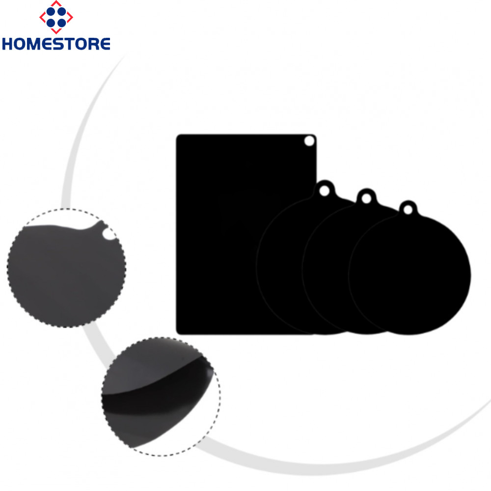 [Homestore]4PCS Induction Cooktop Protectors 0.7mm Silicone Black Mats Heat Resistant Layer