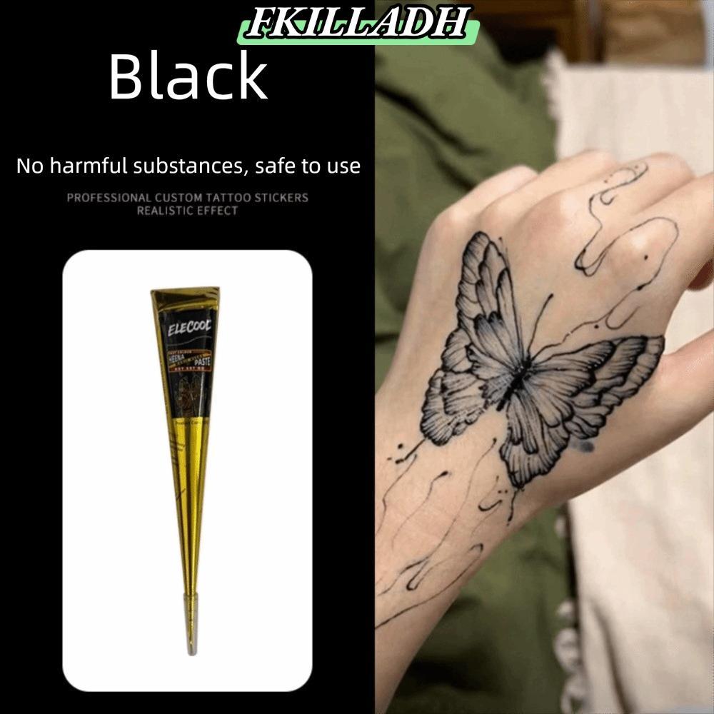 IFKILLA Henna Tattoo Cream, Dễ sử dụng Màu nâu đen Henna Paste Cone, Kem xăm Henna Bán vĩnh viễn Kem