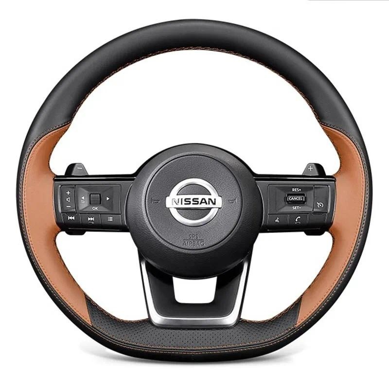 Tay Khâu Da Thật Chính Hãng Phong Cách Thể Thao Bọc Vô Lăng Ô Tô Cho Xe Nissan Qashqai J11 J10 2023 