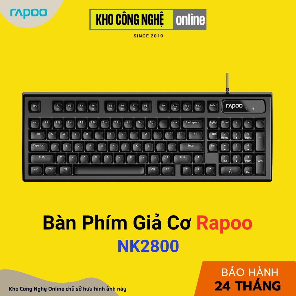 Bàn Phím Giả Cơ Rapoo NK2800  – Cảm giác phản hồi như phím Cơ (Hàng Chính Hãng)