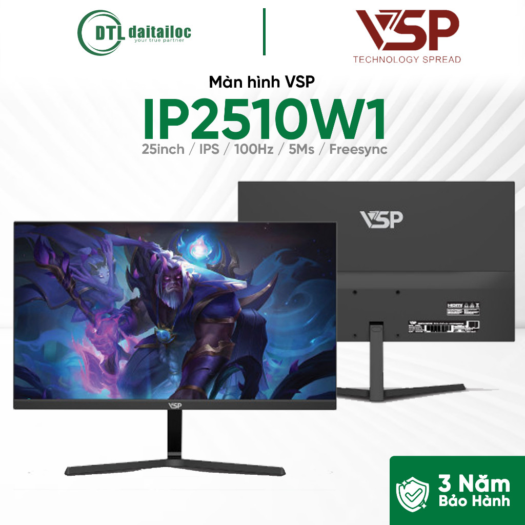 Màn hình VSP IP2510W1 25inch IPS 100Hz 5Ms Freesync | Chính Hãng | Bảo Hành 3 Năm