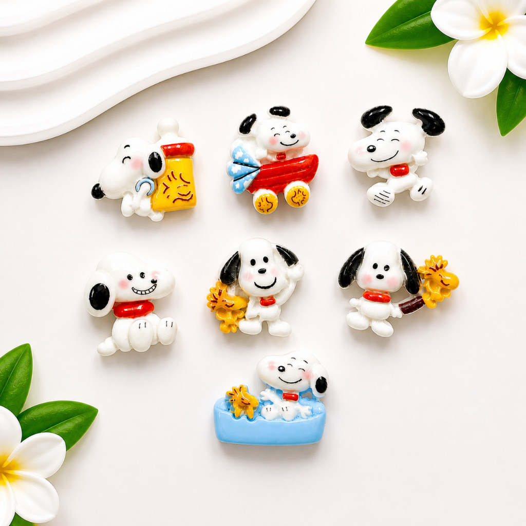 Set Charm Cún Snoopy và Woodstock Cute Kawaii – Charm Gắn Dép Crocs Trang Trí Dép Dễ Thương Mini Res