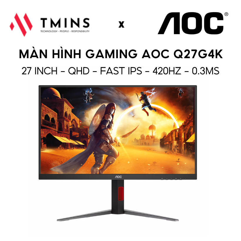 Màn Hình Gaming AOC Q27G4K 27 inch /QHD /Fast IPS /420Hz /0.3ms - Hàng chính hãng