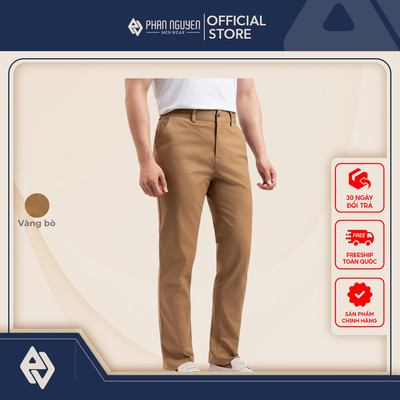 Quần kaki nam Phan Nguyễn, chất liệu cotton, co giãn đàn hồi tối, form slim fit thoải mái QKK.110
