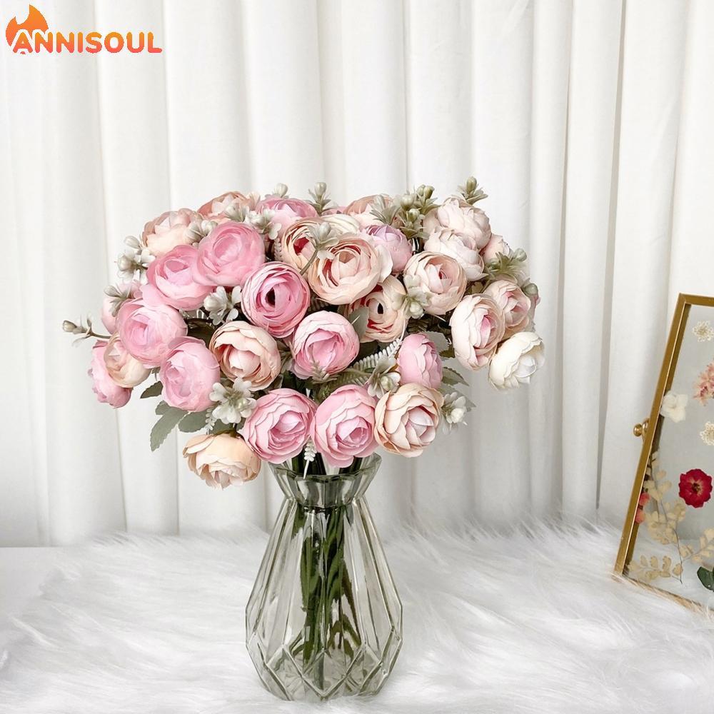 [NISO]1 Bouquet Artificial Flower Rose Silk Cloth Desk Decor Holding Fake Flowers