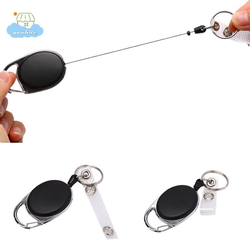 [LI] 1 Móc khóa dây móc khóa Dây thép 60cm Hộp đựng thẻ ID có thể thu vào [IE]