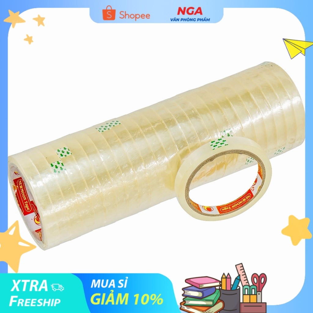 [MUA SỈ GIẢM 10%] [COMBO 5 CUỘN] Băng keo nylon 1,2cm dày (dài 45.17m) 30gr